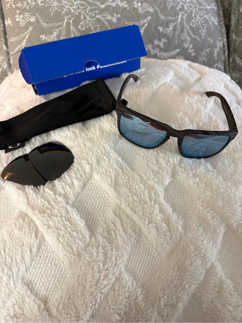 Oakley Men’s Sunglasses - Black Frame with Blue Prism Mirrored Lenses